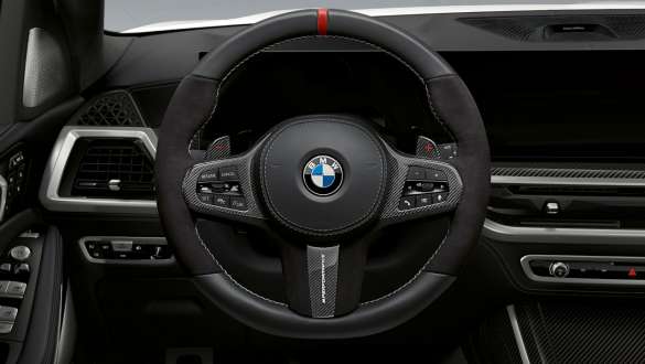 M Performance steering wheel BMW M Performance Parts close-up