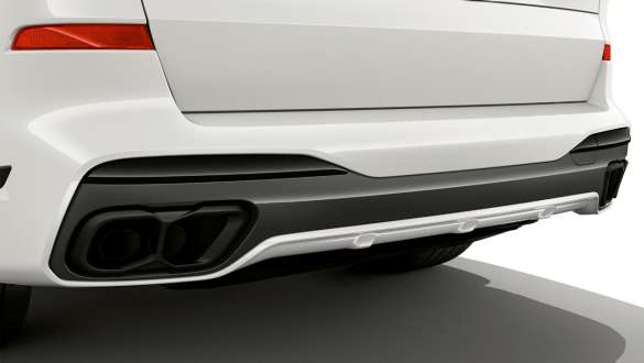 M Performance tailpipe trims, black matt BMW M Performance Parts close-up