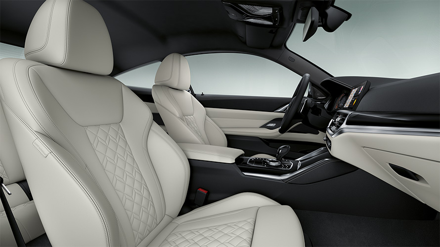BMW Individual extended leather trim 'Merino' Ivory White BMW 4 Series Coupé Individual G22 2020 
