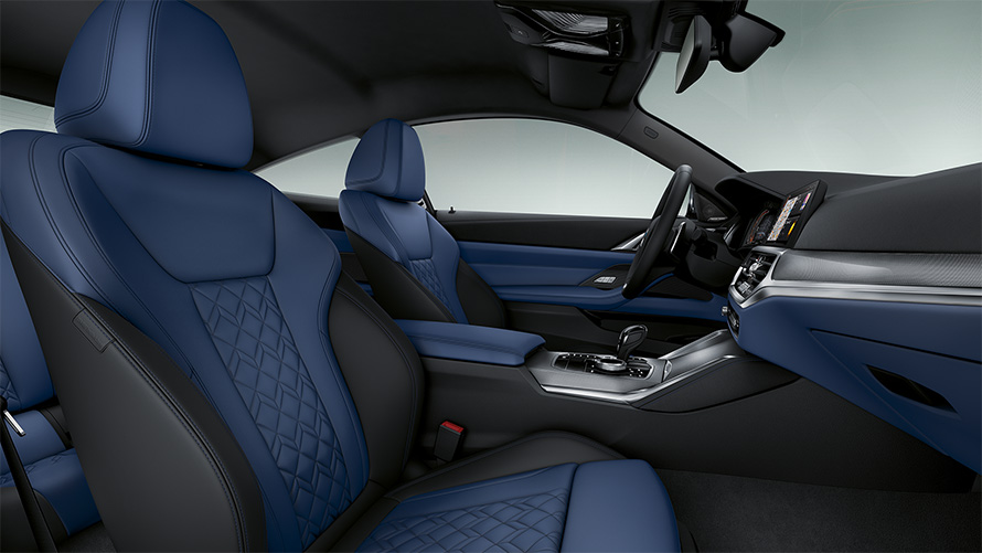 BMW Individual extended leather trim 'Merino' | Fjord Blue/Black BMW 4 Series Coupé Individual 2020 G22 