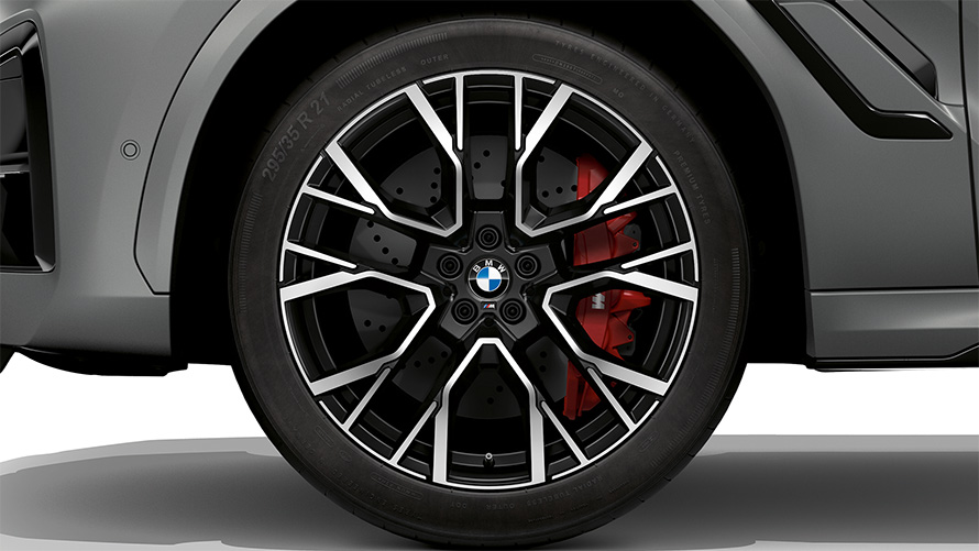 BMW X6 M Competition F96 2023 21"/22" M light alloy wheels star spoke 818 M black