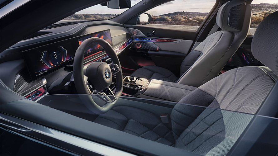 BMW Individual Merino leather/wool-cashmere combination with exclusive items in Smoke White/Light Grey