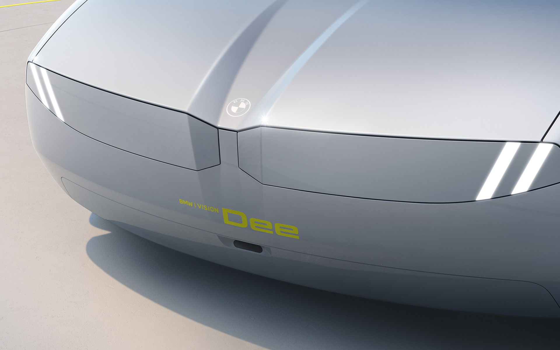 Headlights and BMW kidney form a uniform graphic surface.   