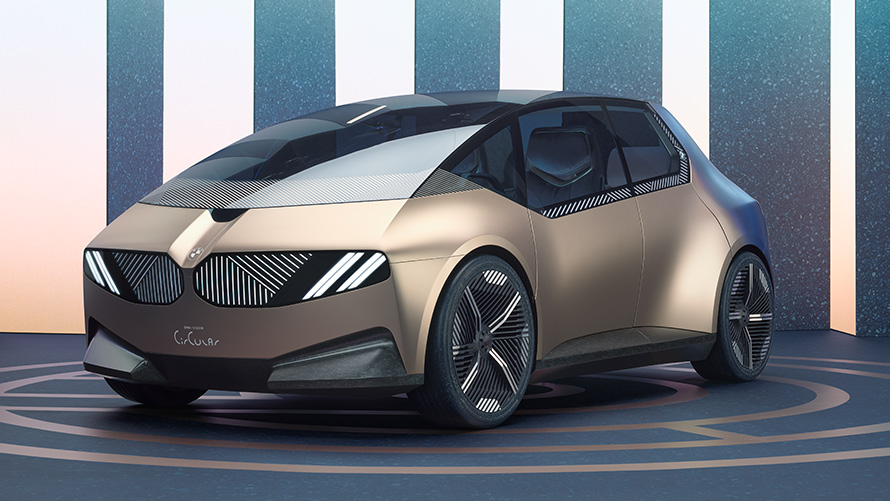 BMW Sustainability BMW i Vision Circular pure recycling three quarter front view standing